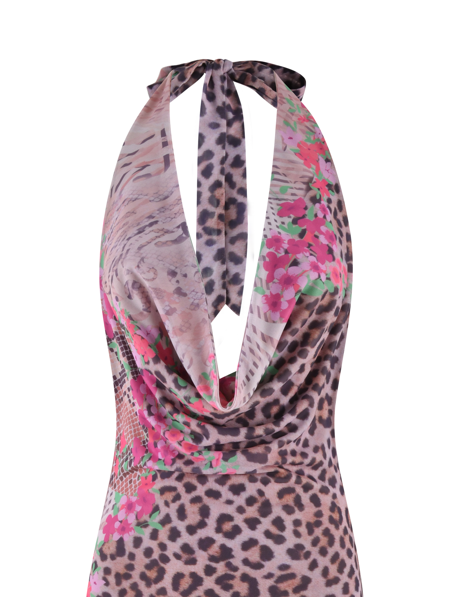 CATALINA MAXI DRESS - NEUTRAL : ANIMAL : ANIMAL FLORAL BORDER