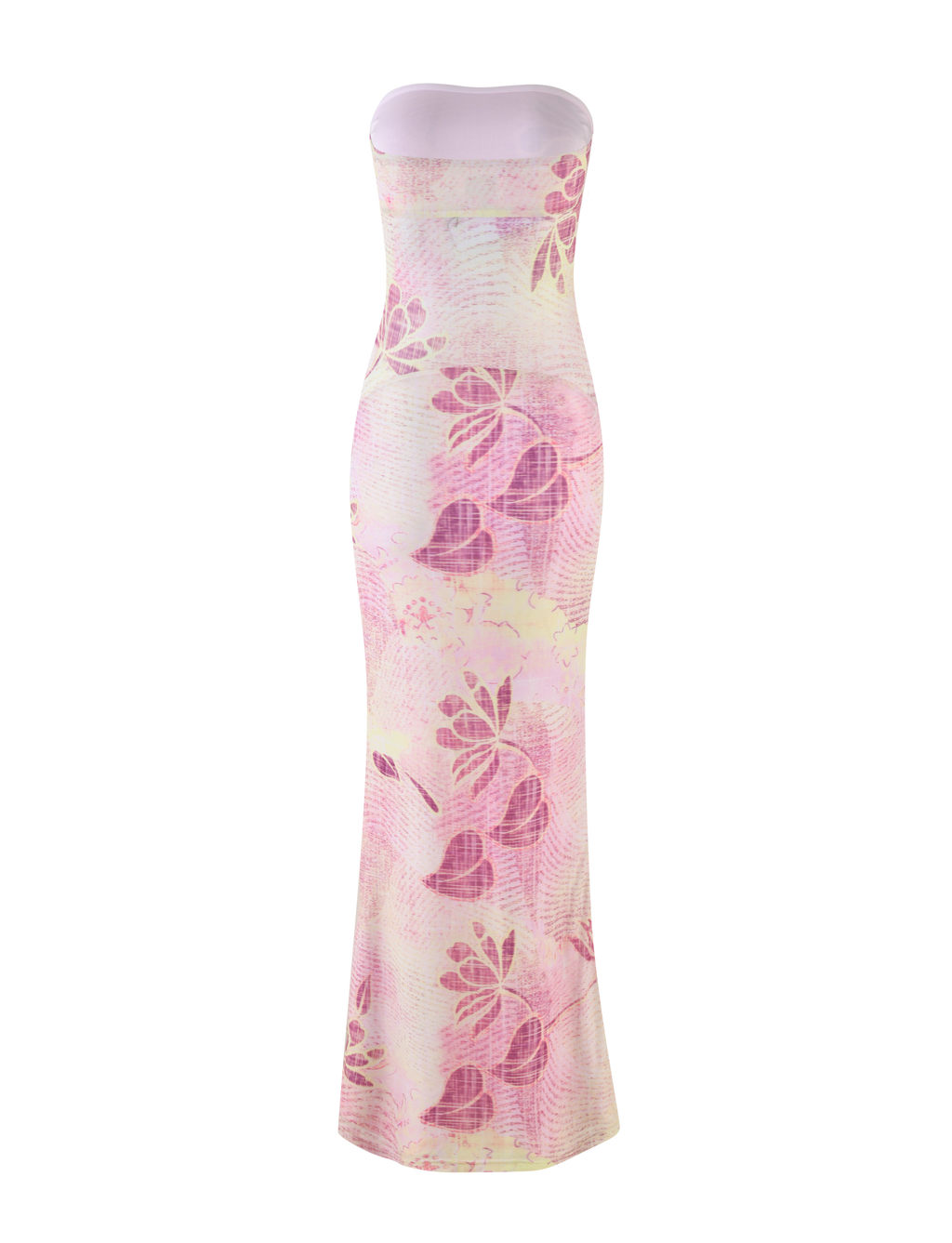 MORGAN MESH DRESS - GRUNGE FLORAL MAGENTA
