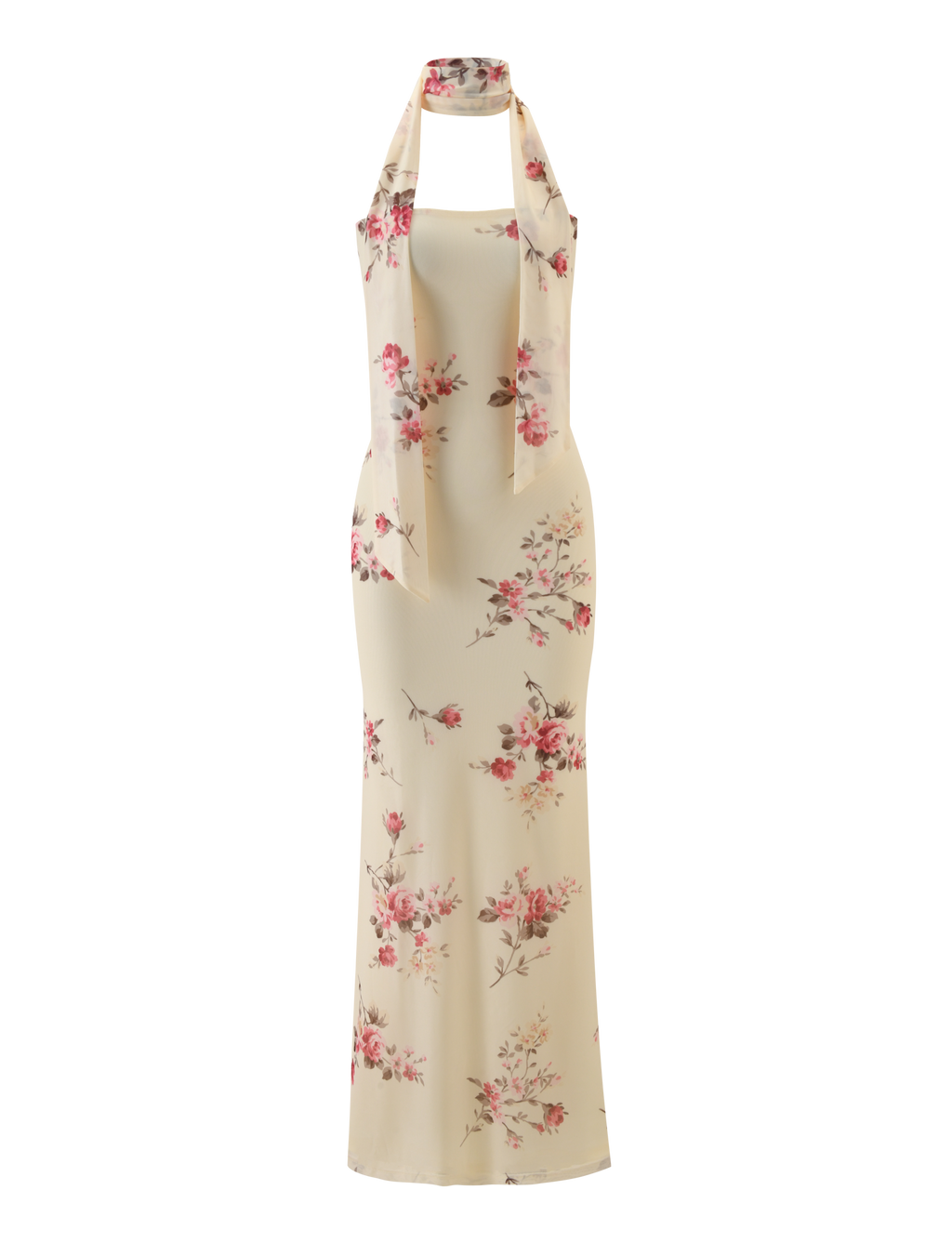 DANIELA SCARF DRESS - YELLOW FLORAL