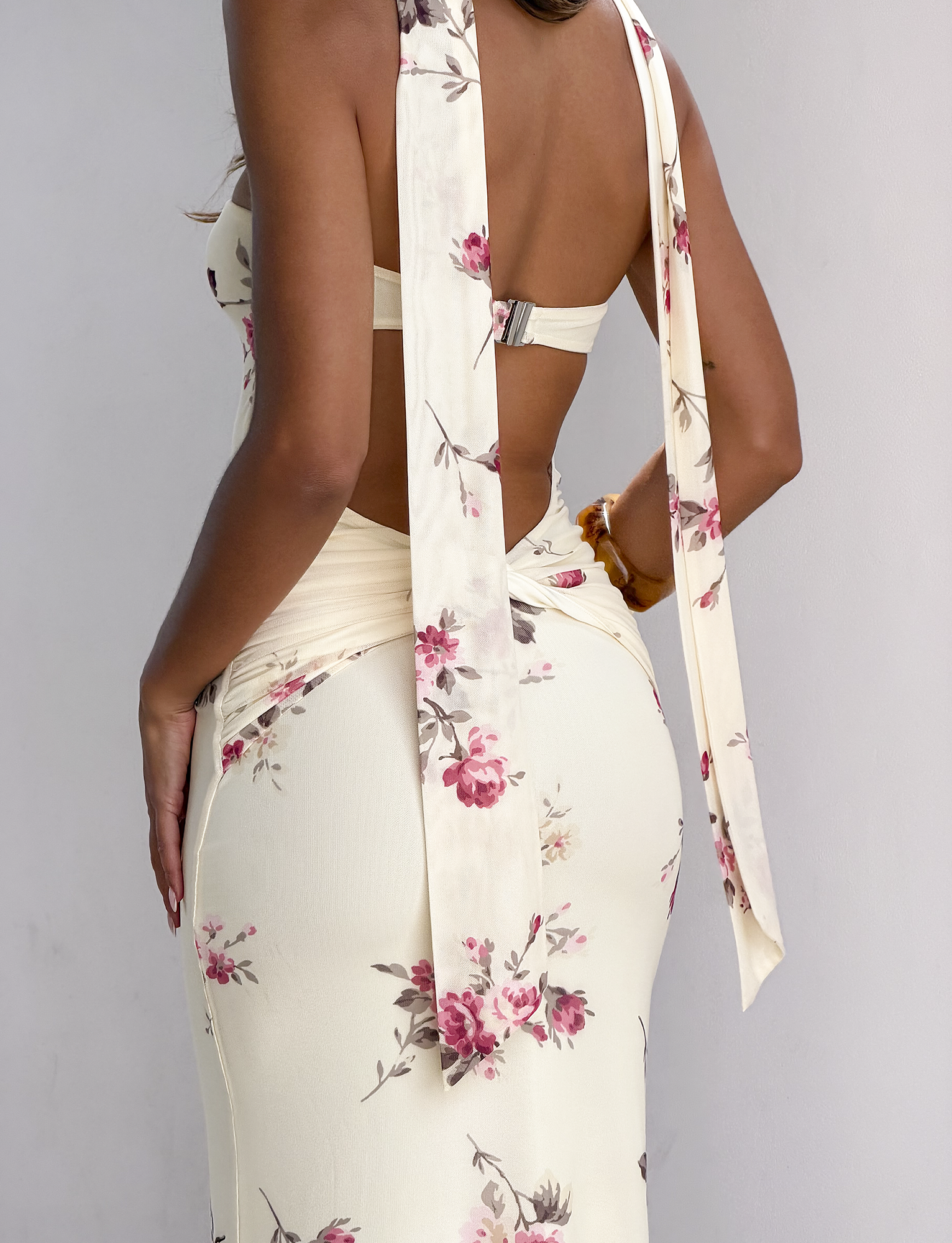 DANIELA SCARF DRESS - YELLOW FLORAL