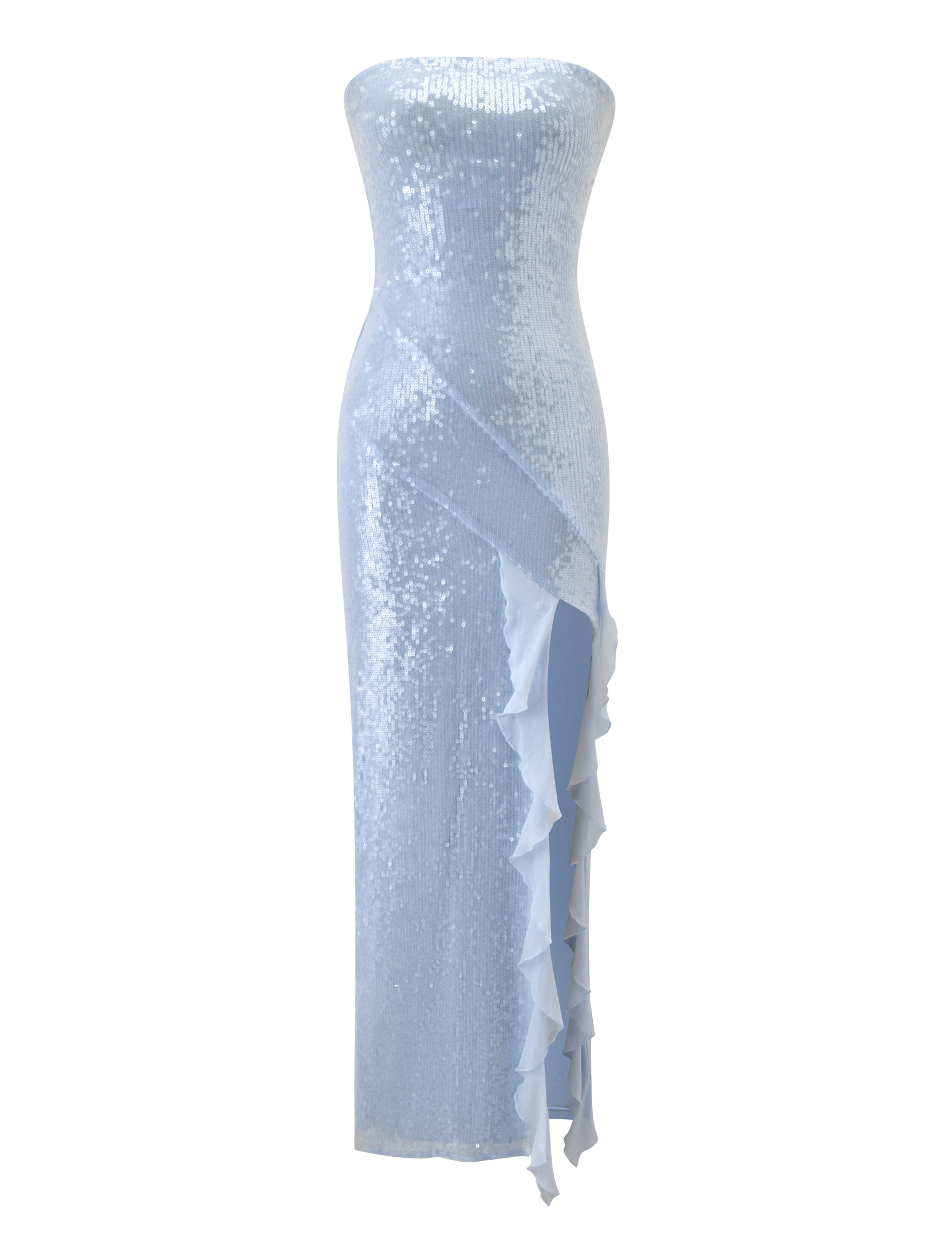 THEO SEQUIN MAXI DRESS - SOFT BLUE