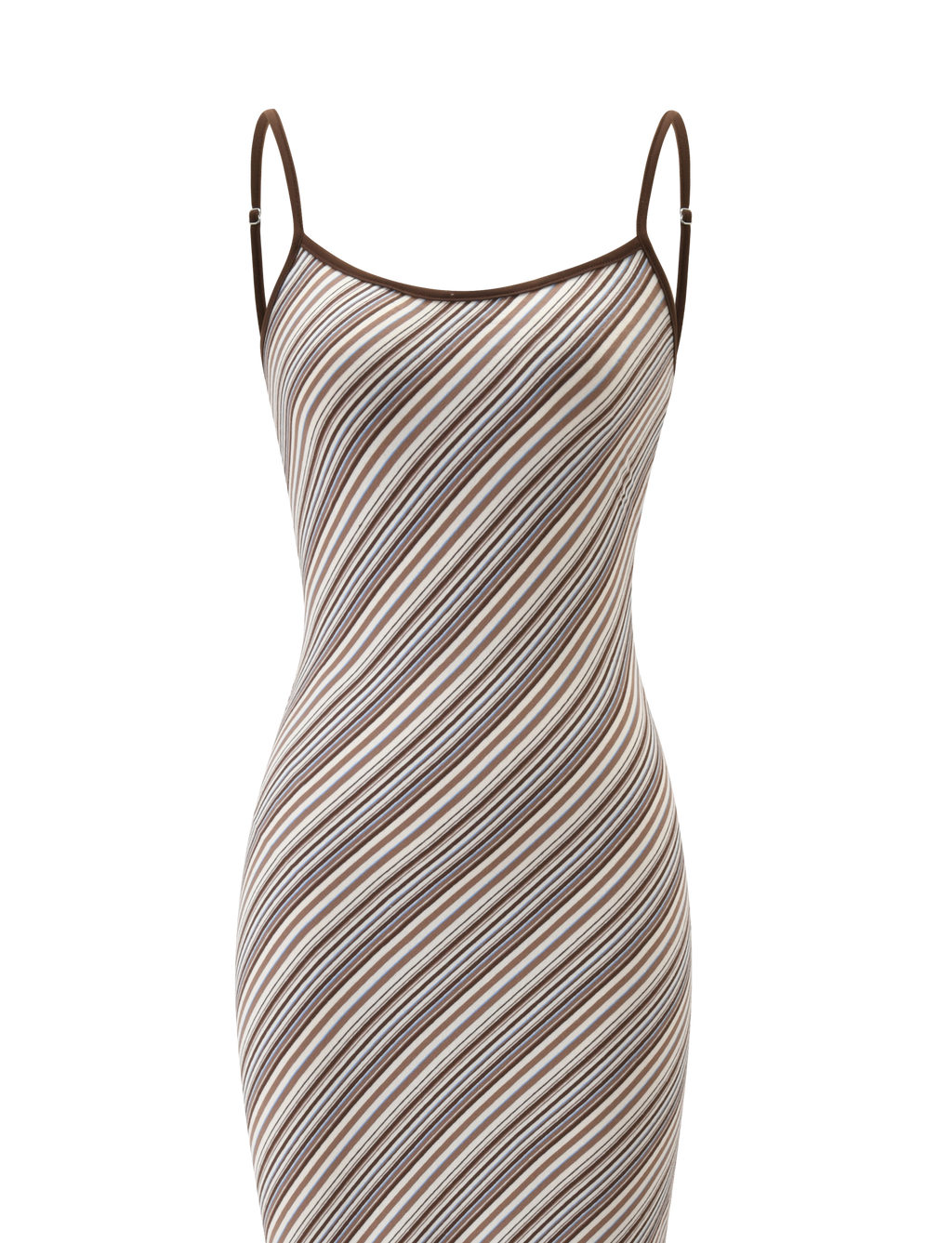 SLOANE MAXI DRESS - TAN AND CHOC STRIPE